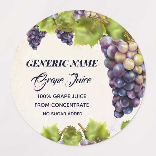 Grape Vineyard Jam Jar Canning Labels (Design 1)