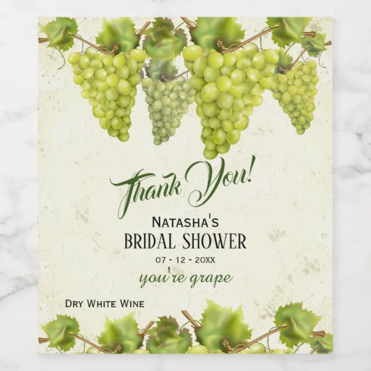 Grape Vineyard Wedding Wijn Etiket (Enkel label)