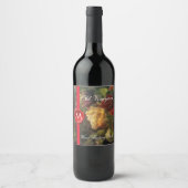 GRAPE VINEYARD WINE MET Rood Wax Slot Monogram Wijn Etiket (Voorkant)
