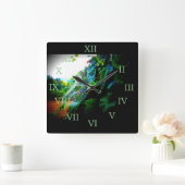 Grape Web Vierkante Klok (Huis)