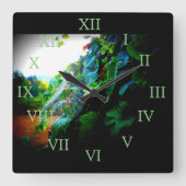 Grape Web Vierkante Klok (Voorkant)