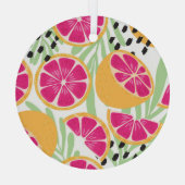 Grapefruit & Bladeren: Tropisch  Glas Ornament (Achterkant)