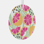 Grapefruit & Bladeren: Tropisch  Glas Ornament (Voorkant Rechts)
