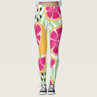 Grapefruit & Bladeren: Tropisch  Leggings