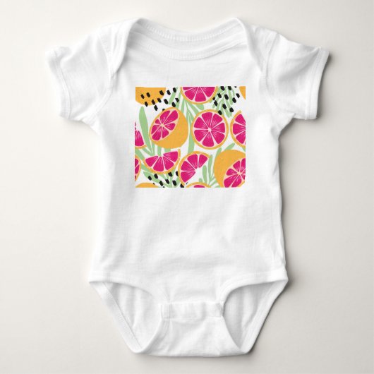 Grapefruit & Bladeren: Tropisch  Romper (Voorkant)