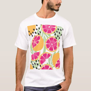 Grapefruit & Bladeren: Tropisch T-shirt