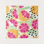 Grapefruit & Bladeren: Tropisch  Wandkleed (Voorkant (horizontaal))