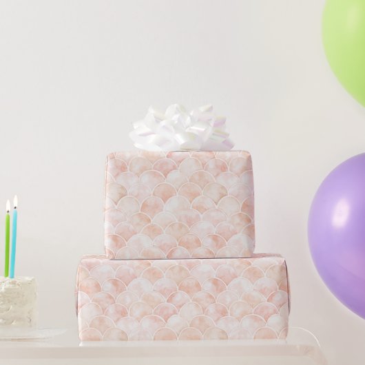 Grapefruit Blozen Roze Perzik Witte Schubben Verja Cadeaupapier (Feestgeschenken)