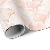 Grapefruit Blozen Roze Perzik Witte Schubben Verja Cadeaupapier (Rol Hoek)