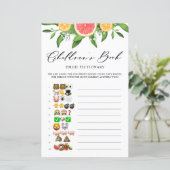 Grapefruit Book Emoji Pictionary Baby shower Game (Staand voorkant)