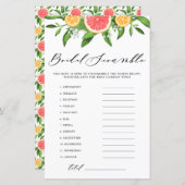 Grapefruit Bridal Word Scramble Vrijgezellenfeest  (Voorkant / Achterkant)