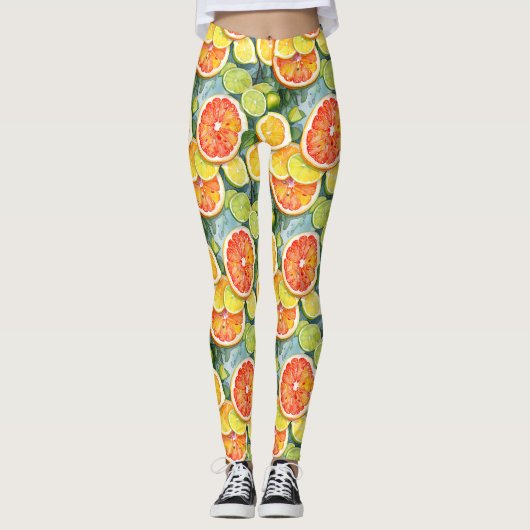 Grapefruit, citroenen, limoenen en Sinaasappels Ci Leggings (Voorkant)