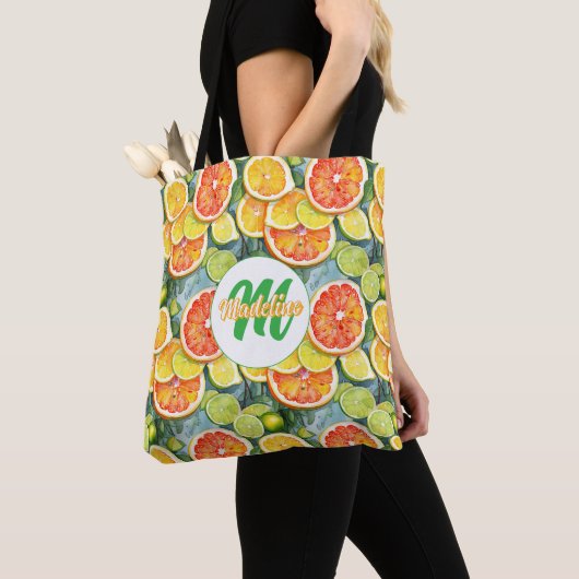Grapefruit, citroenen, limoenen en Sinaasappels Ci Tote Bag (Dichtbij)