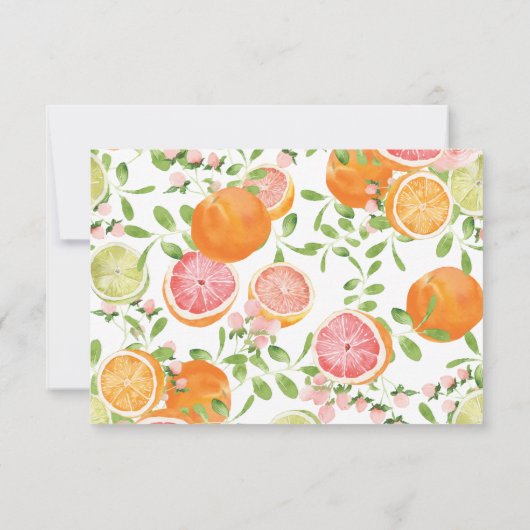 Grapefruit Citrus Bruiloft Dankkaart Bedankkaart (Achterkant)