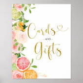Grapefruit Citrus Bruiloft Feest Kaarten en Cadeau Poster (Voorkant)