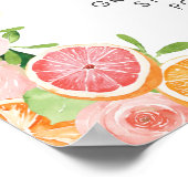Grapefruit Citrus Bruiloft Foto Booth Bord Poster (Hoek)