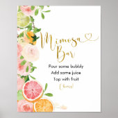 Grapefruit Citrus Bruiloft Mimosa Bar Bord Poster (Voorkant)