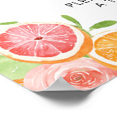 Grapefruit Citrus Bruiloftsfeest Liefde is Zoet Poster (Hoek)