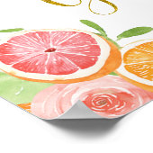 Grapefruit Citrus Bruiloftsshower Kaarten en Cadea Poster (Hoek)