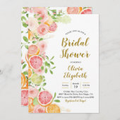 Grapefruit Citrus Fruit Bridal Shower Invitation Kaart (Voorkant / Achterkant)