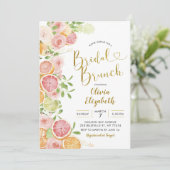 Grapefruit Citrus Fruit Bridal Shower Invitation Kaart (Staand voorkant)