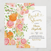 Grapefruit Citrus Fruit Bridal Shower Invitation Kaart (Voorkant / Achterkant)