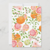 Grapefruit Citrus Fruit Bridal Shower Invitation Kaart (Achterkant)