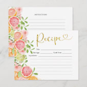 Grapefruit Citrus Fruit Bruiloft Recept Kaart (Voorkant / Achterkant)