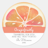 Grapefruit Citrus Fruit | Dank U Ronde Sticker (Voorkant)