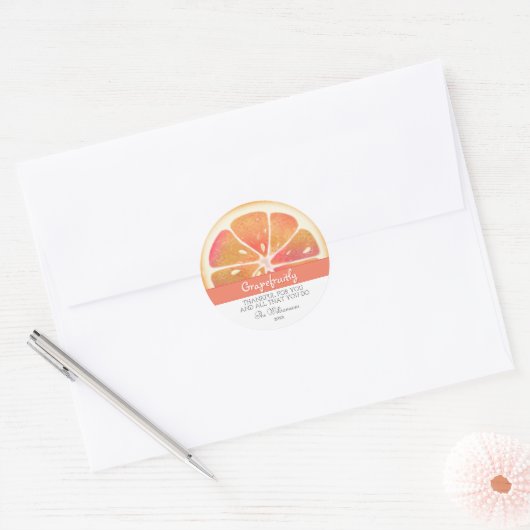 Grapefruit Citrus Fruit | Dank U Ronde Sticker (Envelop)