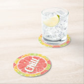 Grapefruit Citrus Slices Chill Ronde Kartonnen Onderzetter (Insitu)