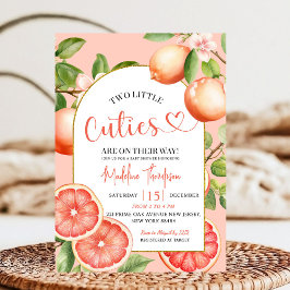 Grapefruit Citrus Summer Fruit Twin Baby shower Kaart