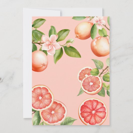 Grapefruit Citrus Theme Zomerfruit Baby shower Kaart (Achterkant)