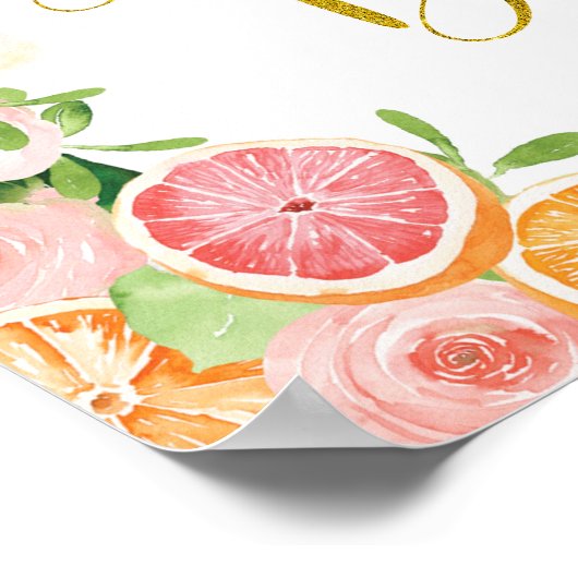 Grapefruit Citrus Vrijgezellenfeest Guest Book Poster (Hoek)