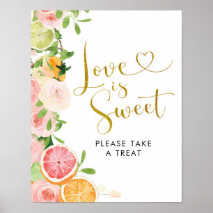 Grapefruit Citrus Vrijgezellenfeest Love is Sweet Poster