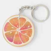 Grapefruit Citrus Vrucht Schijf Sleutelhanger (Achterkant)
