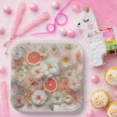 Grapefruit en bloemen Abstract Papieren Bordje (Feest)