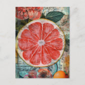 Grapefruit en bloemen briefkaart (Voorkant)