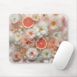 Grapefruit en bloemen muismat
