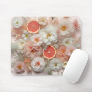Grapefruit en bloemen muismat