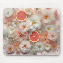 Grapefruit en bloemen muismat