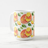 Grapefruit en citroenen Summer Vibes Koffiemok (Voorkant links)