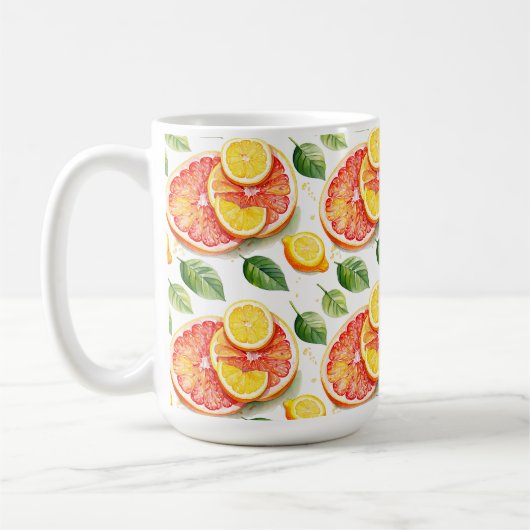 Grapefruit en citroenen Summer Vibes Koffiemok (Links)