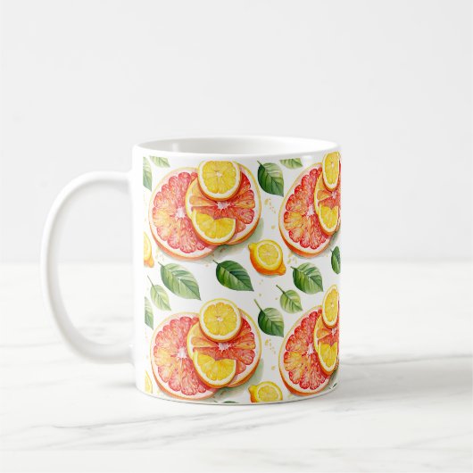 Grapefruit en citroenen Summer Vibes Koffiemok (Links)