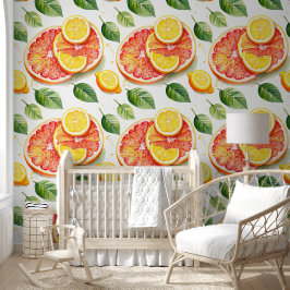 Grapefruit en citroenen Waterverf Citrus Behang