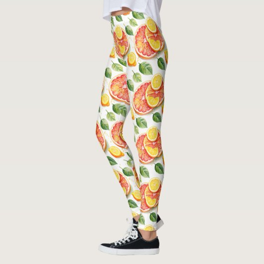 Grapefruit en citroenen Waterverf Citrus Leggings (Links)
