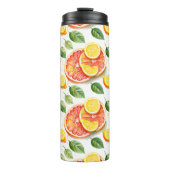 Grapefruit en citroenen Waterverf Citrus Thermosbeker (Voorkant)
