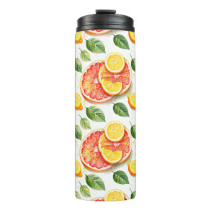 Grapefruit en citroenen Waterverf Citrus Thermosbeker