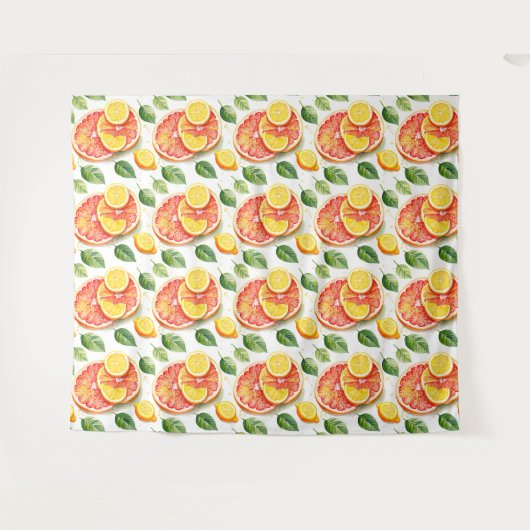 Grapefruit en citroenen Waterverf Citrus Wandkleed (Voorkant (horizontaal))