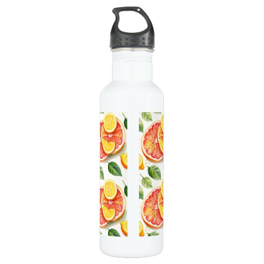 Grapefruit en citroenen Waterverf Citrus Waterfles (Achterkant)